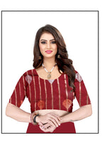 Purple Kanjeevaram Cotton Silk Saree with Big Zari Border | Party Wear Zari Woven Saree with Running Blouse